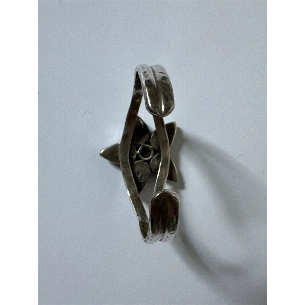 Barse Multi Gemstone Flower 925 Sterling Silver Cuff Bracelet